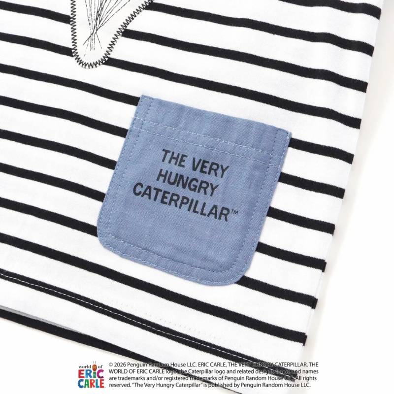 【Eric Carleコラボ】「はらぺこあおむしTシャツ」(80~120cm)　【メール便送料198円対応】の画像