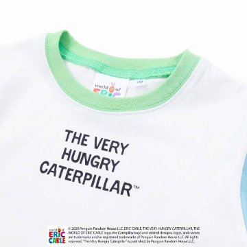【Eric Carleコラボ】「はらぺこあおむしTシャツ」(80~120cm)　【メール便送料198円対応】の画像
