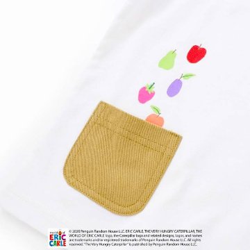 【Eric Carleコラボ】「はらぺこあおむしTシャツ」(80~120cm)　【メール便送料198円対応】の画像