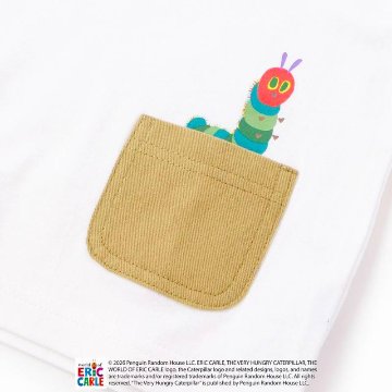 【Eric Carleコラボ】「はらぺこあおむしTシャツ」(80~120cm)　【メール便送料198円対応】の画像