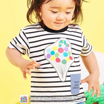 【Eric Carleコラボ】「はらぺこあおむしTシャツ」(80~120cm)　【メール便送料198円対応】の画像