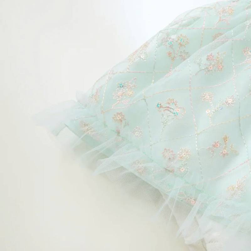 SLAP SLIP baby (スラップスリップ) 「 フラワー刺繍チュールビスチェ風ドッキングカバーオール」(70-80cm)  メール便対応可の画像