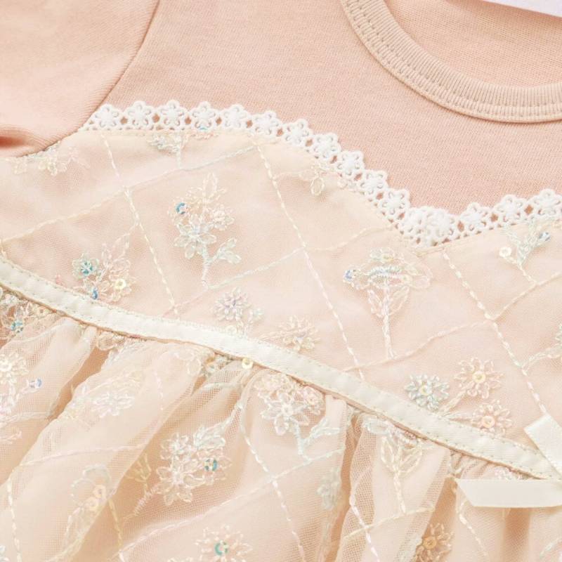 SLAP SLIP baby (スラップスリップ) 「 フラワー刺繍チュールビスチェ風ドッキングカバーオール」(70-80cm)  メール便対応可の画像