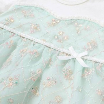 SLAP SLIP baby (スラップスリップ) 「 フラワー刺繍チュールビスチェ風ドッキングカバーオール」(70-80cm)  メール便対応可の画像