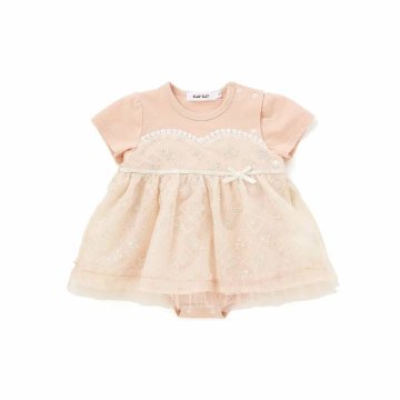 SLAP SLIP baby (スラップスリップ) 「 フラワー刺繍チュールビスチェ風ドッキングカバーオール」(70-80cm)  メール便対応可の画像