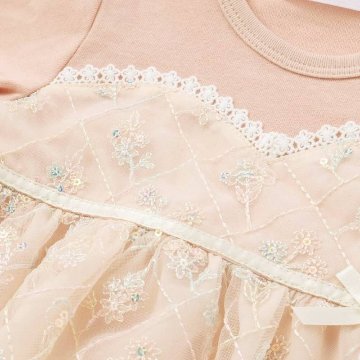 SLAP SLIP baby (スラップスリップ) 「 フラワー刺繍チュールビスチェ風ドッキングカバーオール」(70-80cm)  メール便対応可の画像