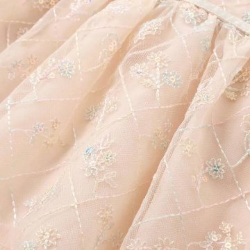 SLAP SLIP baby (スラップスリップ) 「 フラワー刺繍チュールビスチェ風ドッキングカバーオール」(70-80cm)  メール便対応可の画像