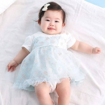 SLAP SLIP baby (スラップスリップ) 「 フラワー刺繍チュールビスチェ風ドッキングカバーオール」(70-80cm)  メール便対応可の画像