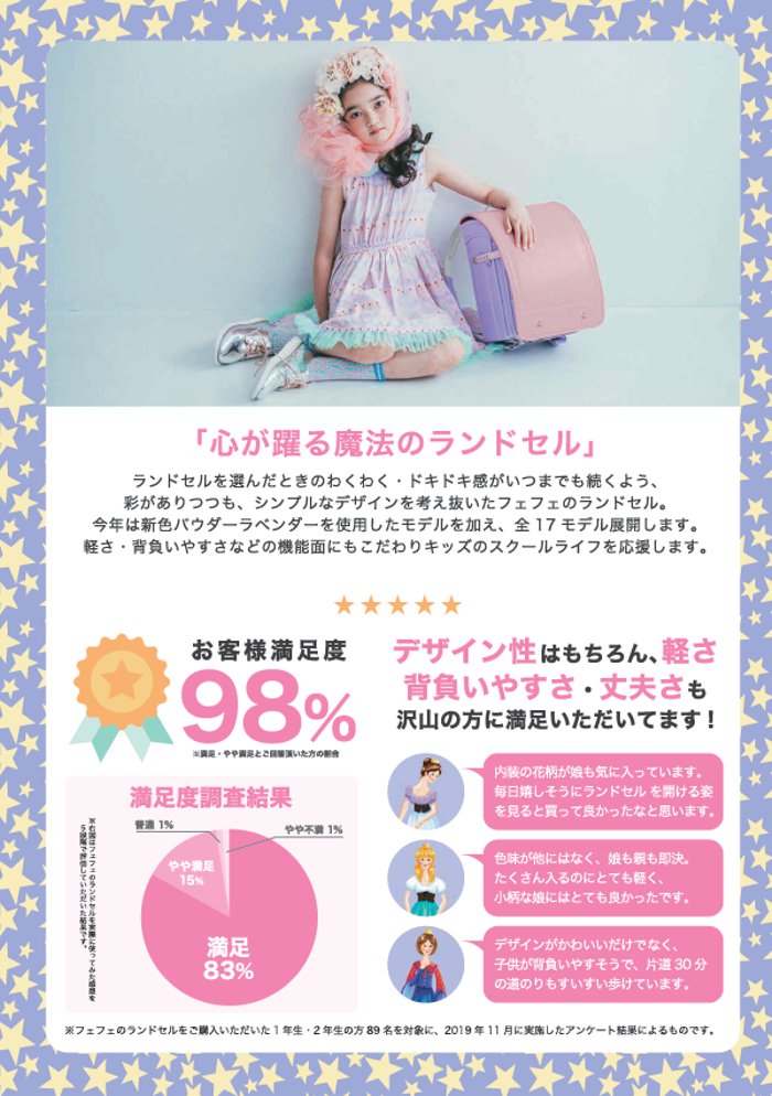 fafaランドセル2027年「クラリーノ キューブ型 POWDEW LAVENDER ✕ MINT GREEN」 【当店だけのオリジナルダブル特典付】の画像