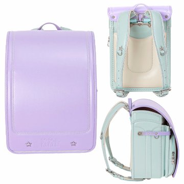 fafaランドセル2027年「クラリーノ キューブ型 POWDEW LAVENDER ✕ MINT GREEN」 【当店だけのオリジナルダブル特典付】の画像