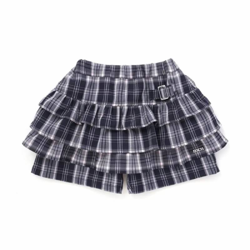nexchic (ネクシック) 「チェック柄三段フリルスカパン」(130-150cm) の画像