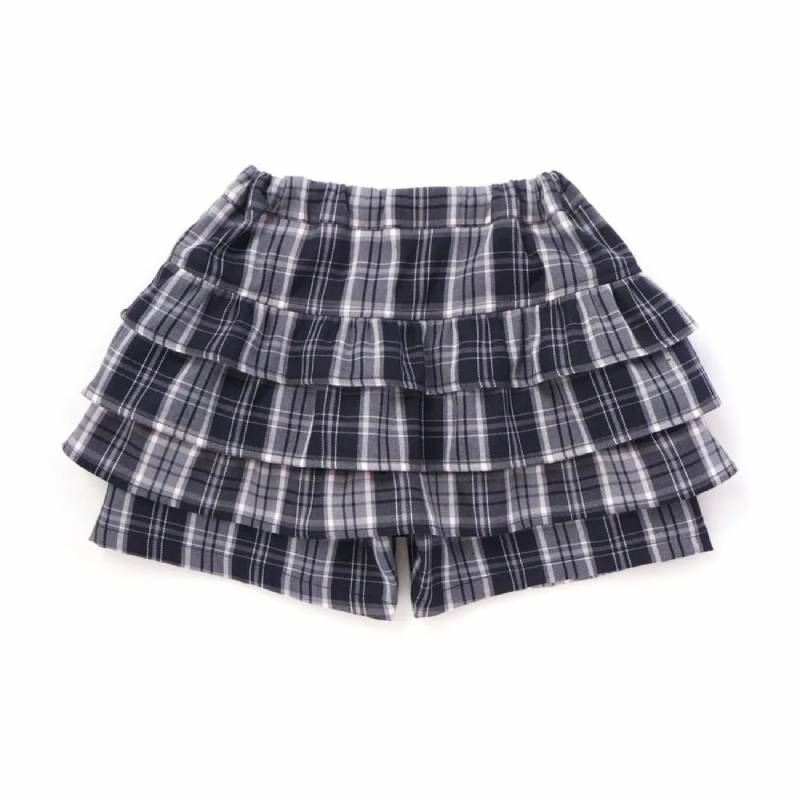 nexchic (ネクシック) 「チェック柄三段フリルスカパン」(130-150cm) の画像
