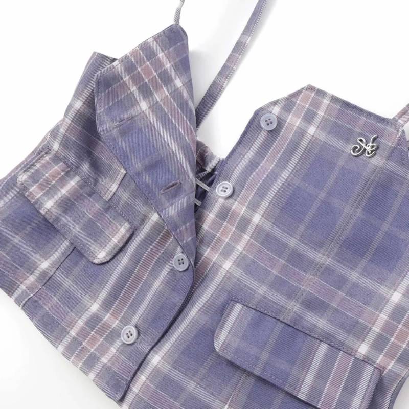 nexchic (ネクシック) 「チェック柄ビスチェ＋Tシャツセット」(110-150cm) の画像