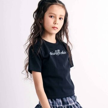 nexchic (ネクシック) 「チェック柄ビスチェ＋Tシャツセット」(110-150cm) の画像