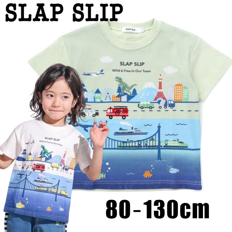 SLAPSLIP 日本の風景プリントTシャツ(80-130cm)　【メール便送料198円対応】の画像
