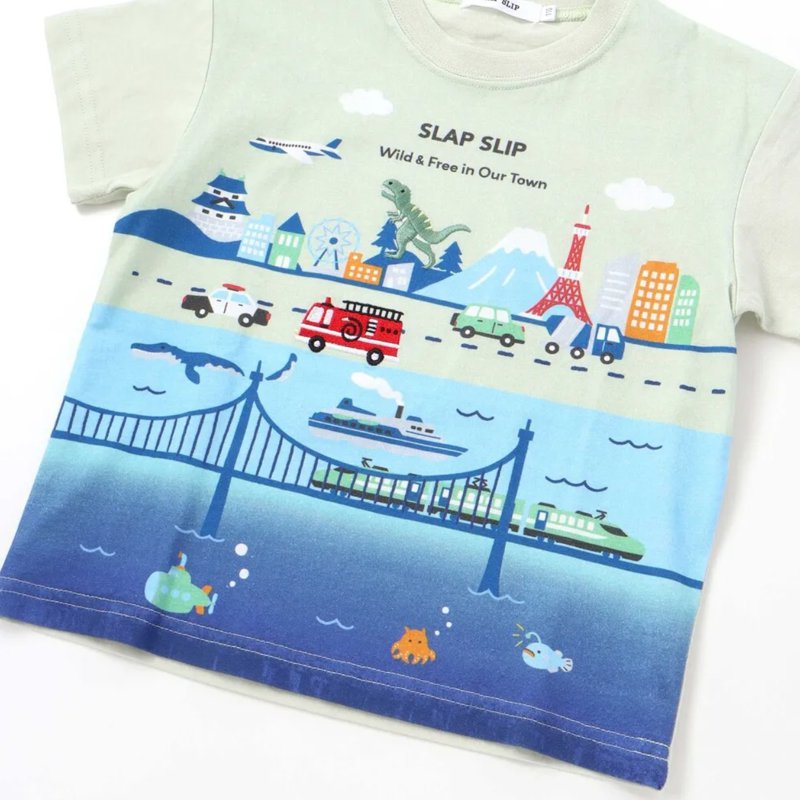 SLAPSLIP 日本の風景プリントTシャツ(80-130cm)　【メール便送料198円対応】の画像