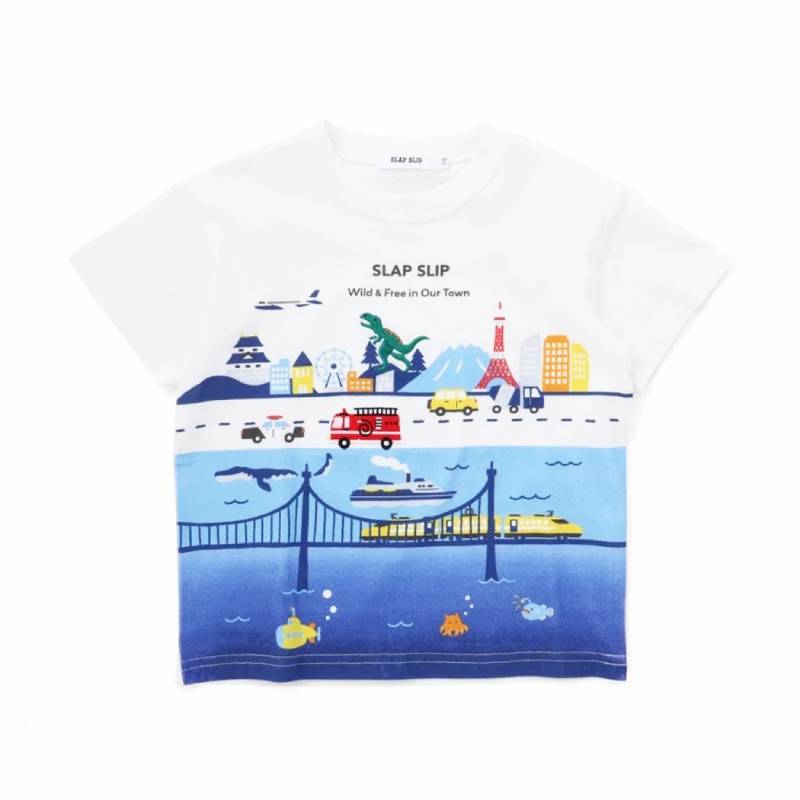 SLAPSLIP 日本の風景プリントTシャツ(80-130cm)　【メール便送料198円対応】の画像