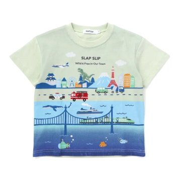 SLAPSLIP 日本の風景プリントTシャツ(80-130cm)　【メール便送料198円対応】の画像