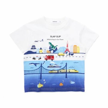 SLAPSLIP 日本の風景プリントTシャツ(80-130cm)　【メール便送料198円対応】の画像
