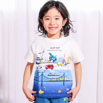SLAPSLIP 日本の風景プリントTシャツ(80-130cm)　【メール便送料198円対応】の画像