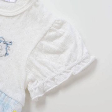 SLAP SLIP baby (スラップスリップ) 「 ギンガムチェックフラワー切り替えカバーオール」(70-80cm)  メール便対応可の画像