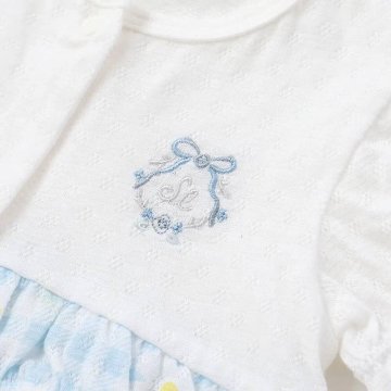 SLAP SLIP baby (スラップスリップ) 「 ギンガムチェックフラワー切り替えカバーオール」(70-80cm)  メール便対応可の画像