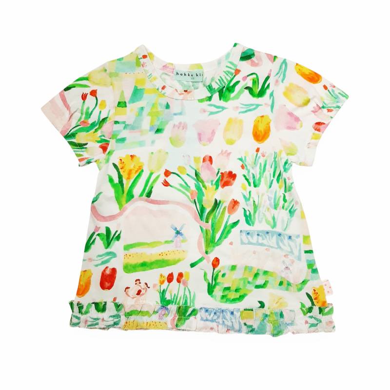 hakka kids baby「はるのオーケストラプリント裾フリルTシャツ」(80-130cm） 【メール便送料無料】の画像