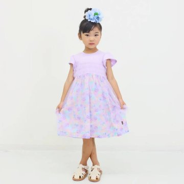 nino「ハートフラワープリントオーバーチュールワンピース」(90-130cm) の画像