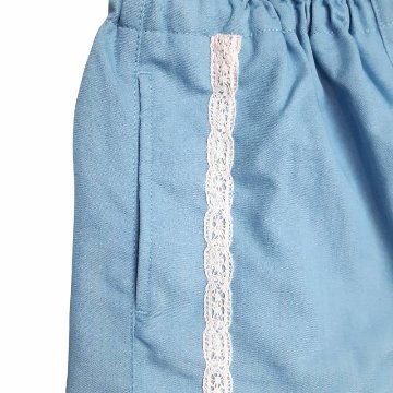 Souris(スーリー)「裾レース＆お花モチーフ付き ショートパンツ」（100-140cm） 【メール便送料無料】の画像