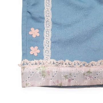 Souris(スーリー)「裾レース＆お花モチーフ付き ショートパンツ」（100-140cm） 【メール便送料無料】の画像