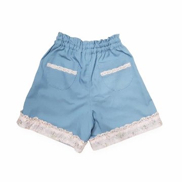 Souris(スーリー)「裾レース＆お花モチーフ付き ショートパンツ」（100-140cm） 【メール便送料無料】の画像