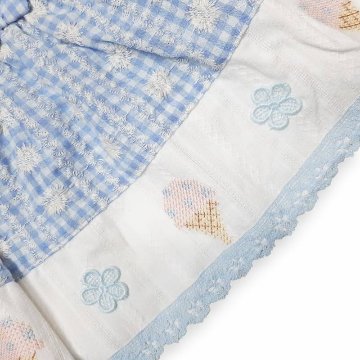 Souris (スーリー) 「ギンガムチェックアイスクリーム刺繍 ミルキースーツ 632」（80-90cm）メール便送料無料の画像