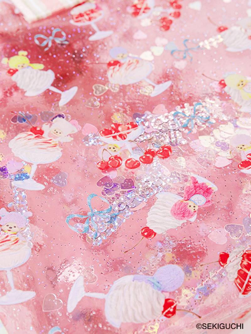  fafa「【モンチッチコラボ】BETTY JANEクリアPVC＋スパンコールトートバッグ型プールバッグ」（F）の画像