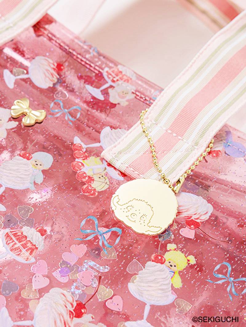  fafa「【モンチッチコラボ】BETTY JANEクリアPVC＋スパンコールトートバッグ型プールバッグ」（F）の画像