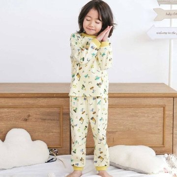 SLAP SLIP 「スララク 腹巻き一体型 みんな快眠！みんみんパジャマ 上下セット」 (80~130cm) メール便対応可の画像