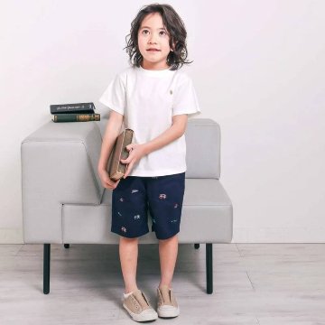 SLAP SLIP(スラップスリップ) 「働く車＆恐竜総柄刺繍 ショートパンツ」(90-130cm) 【メール便送料198円対応】の画像