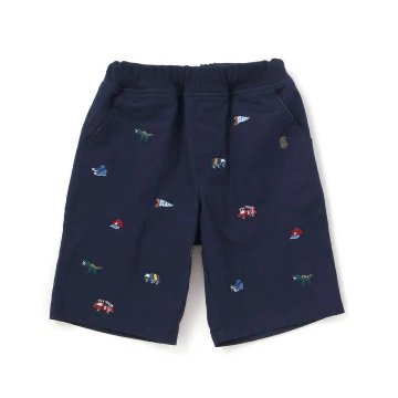 SLAP SLIP(スラップスリップ) 「働く車＆恐竜総柄刺繍 ショートパンツ」(90-130cm) 【メール便送料198円対応】の画像