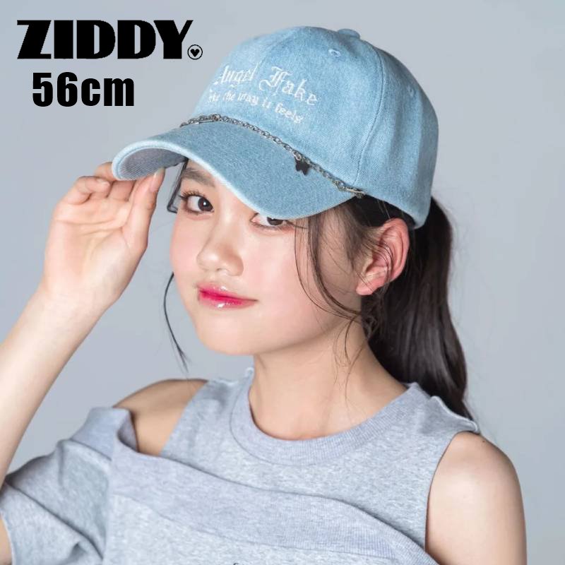 ZIDDY「チェーン付きデニムキャップ」56cm ワンサイズの画像