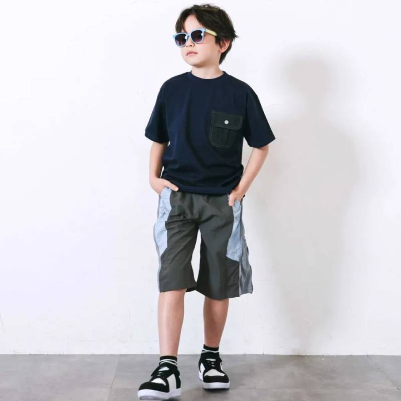 nexchic (ネクシック) 「デニムポケット付きTシャツ」(130-150cm)　メール便送料198円対応の画像