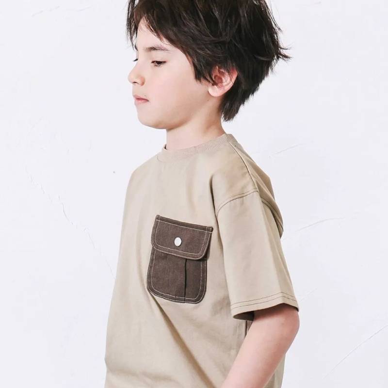 nexchic (ネクシック) 「デニムポケット付きTシャツ」(130-150cm)　メール便送料198円対応の画像