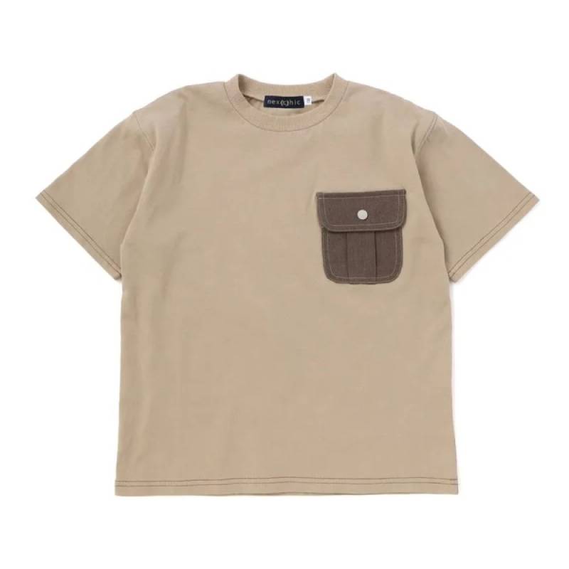 nexchic (ネクシック) 「デニムポケット付きTシャツ」(130-150cm)　メール便送料198円対応の画像