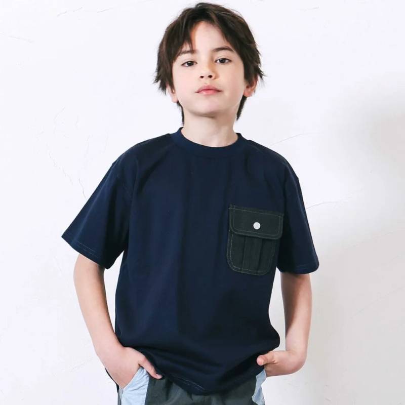 nexchic (ネクシック) 「デニムポケット付きTシャツ」(130-150cm)　メール便送料198円対応の画像