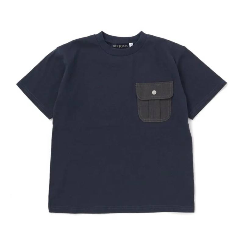 nexchic (ネクシック) 「デニムポケット付きTシャツ」(130-150cm)　メール便送料198円対応の画像