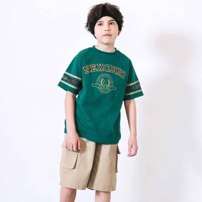 nexchic (ネクシック) 「パッチロゴ付きメッシュ袖Tシャツ」(130-150cm)　メール便送料198円対応の画像