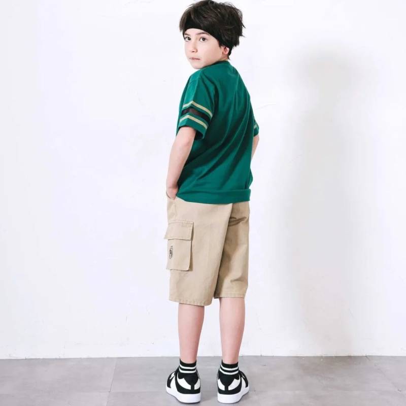 nexchic (ネクシック) 「パッチロゴ付きメッシュ袖Tシャツ」(130-150cm)　メール便送料198円対応の画像
