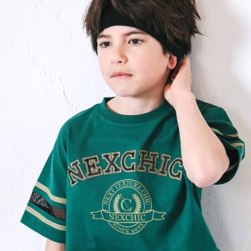 nexchic (ネクシック) 「パッチロゴ付きメッシュ袖Tシャツ」(130-150cm)　メール便送料198円対応の画像
