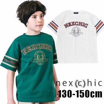 nexchic (ネクシック) 「パッチロゴ付きメッシュ袖Tシャツ」(130-150cm)　メール便送料198円対応の画像