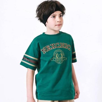 nexchic (ネクシック) 「パッチロゴ付きメッシュ袖Tシャツ」(130-150cm)　メール便送料198円対応の画像