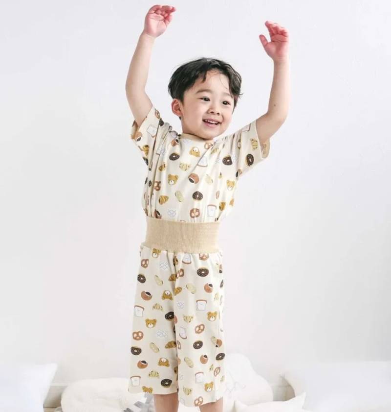 SLAP SLIP 「スララク 腹巻き一体型 みんな快眠！みんみんパジャマ 半袖」 (80~130cm) メール便対応可の画像