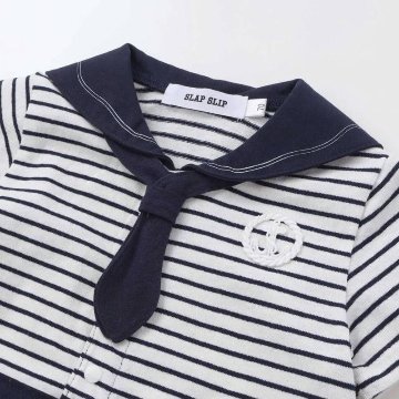 SLAP SLIP baby (スラップスリップ) 「セーラーカラーマリンドッキング半袖カバーオール」(70-80cm)  メール便対応可の画像